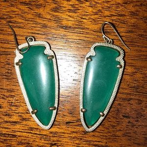 Green and gold Kendra Scott earrings